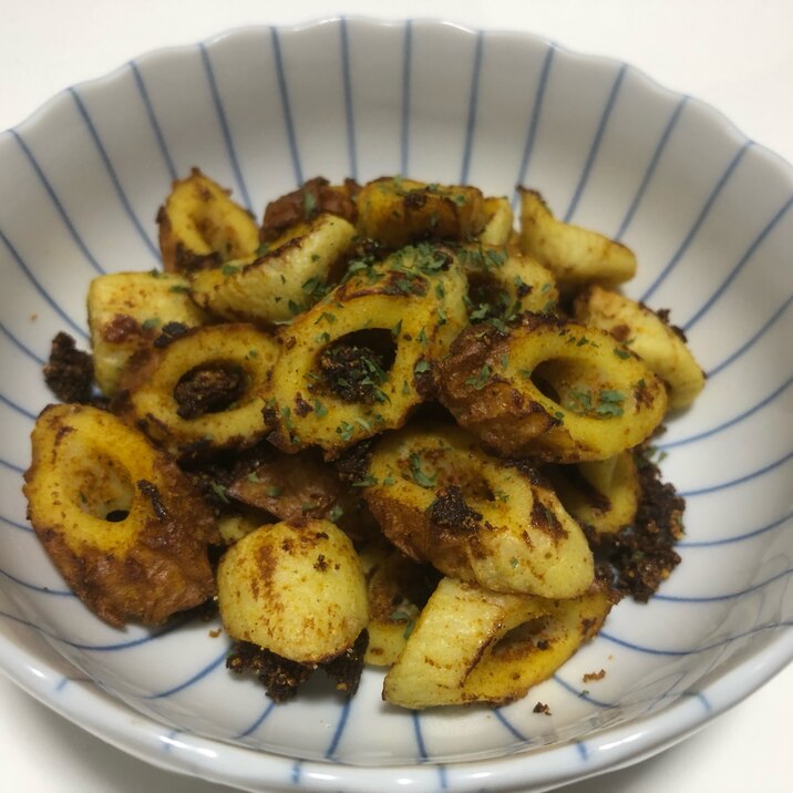 簡単な節約の一品!カレーチーズの味付けの竹輪!